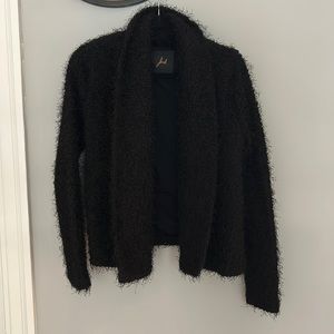 Y2K BLACK FUZZY SWEATER